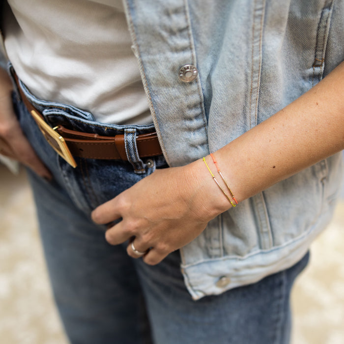 Bracelet - Mon essentiel - cordon Orange fluo