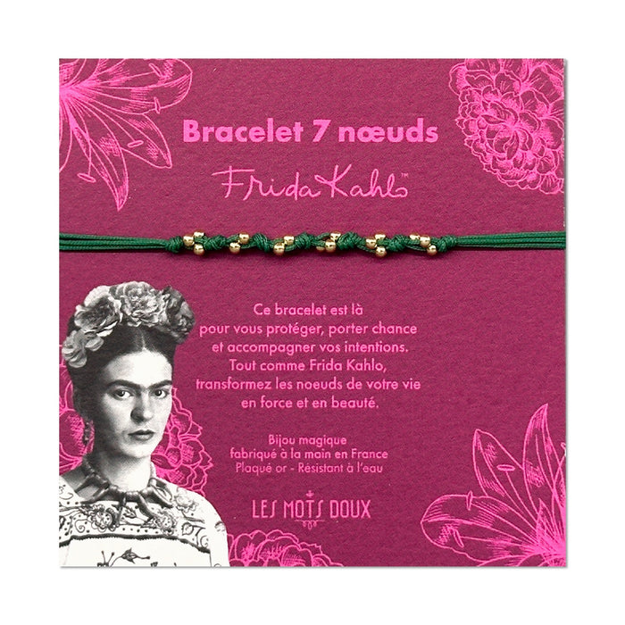 Bracelet 7 noeuds Frida Kahlo - vert