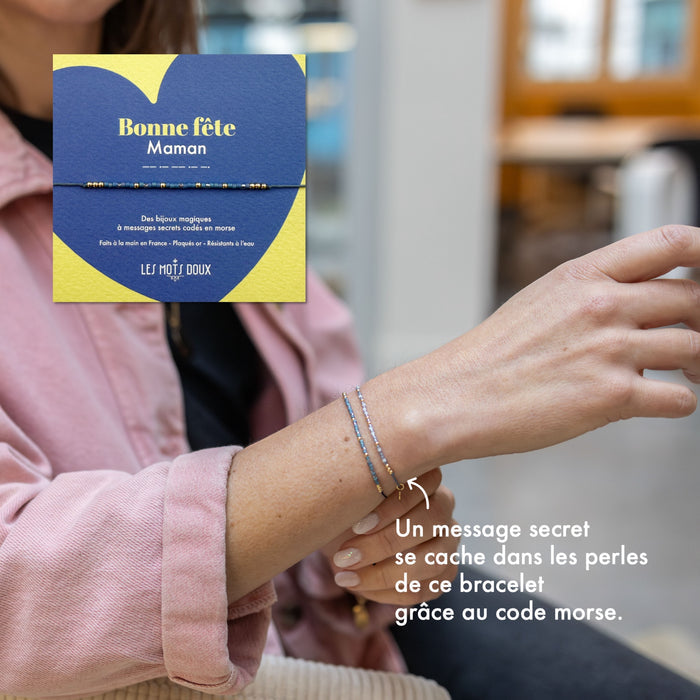 Bracelet Code Morse  -  Bonne fête - Maman