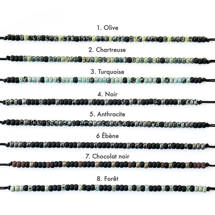Bracelet code morse Homme personnalisé cordon