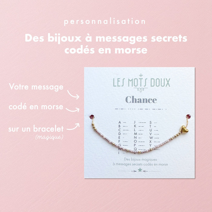 Bracelet code morse personnalisé plaqué or
