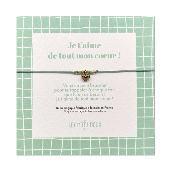 Bracelet Enfant - Je t'aime de tout mon coeur