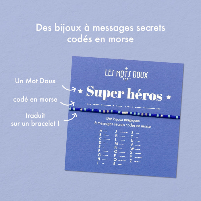 Bracelet enfant Code morse : Super Héros