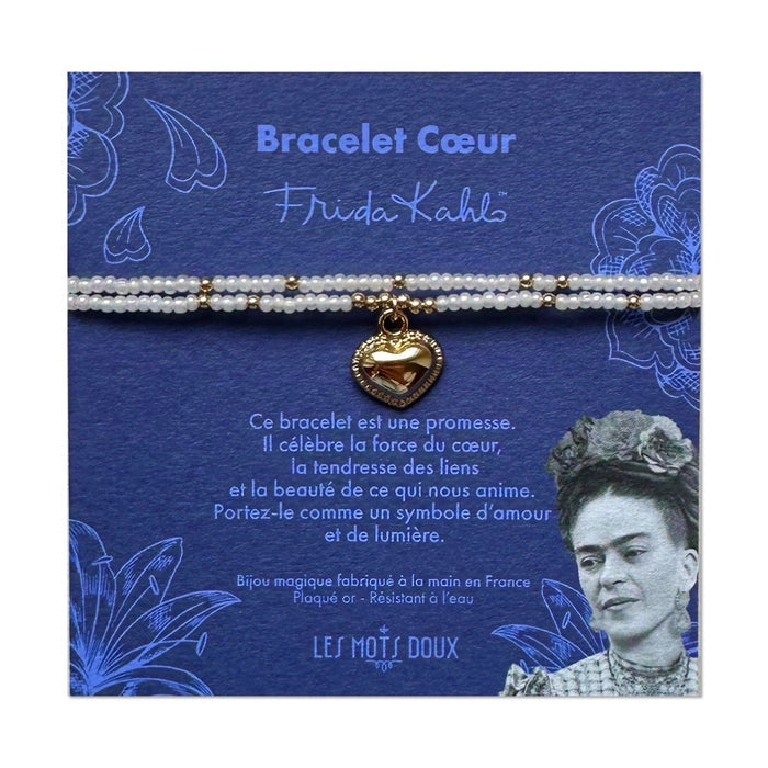 Bracelet Frida Kahlo "Coeur" blanc