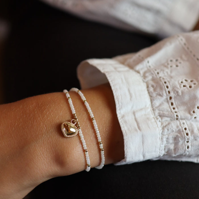 Bracelet Frida Kahlo "Coeur" blanc