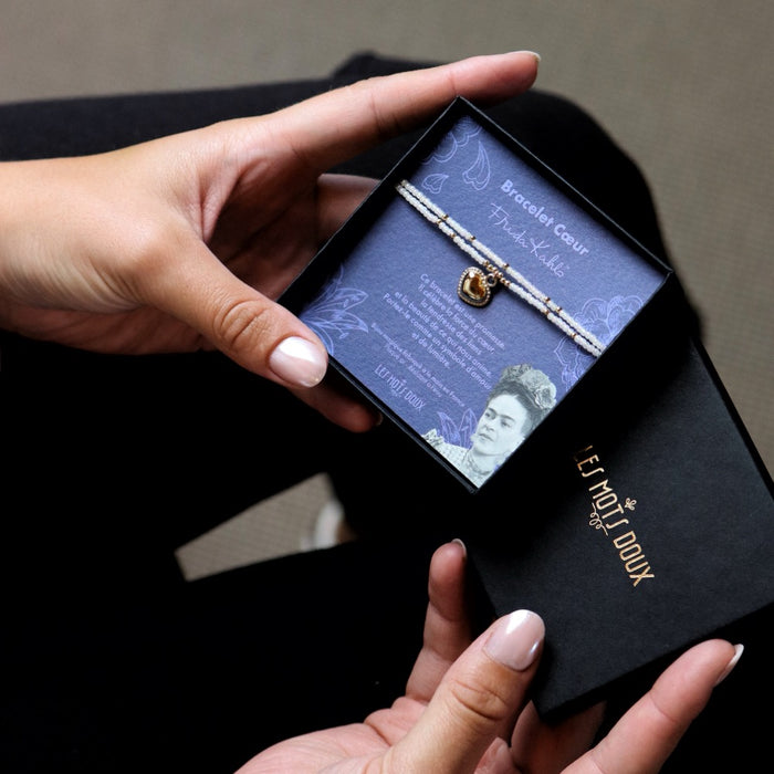 Bracelet Frida Kahlo "Coeur" blanc