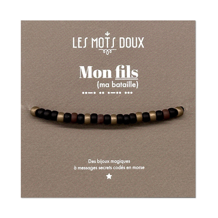 Bracelet homme code morse : Mon fils