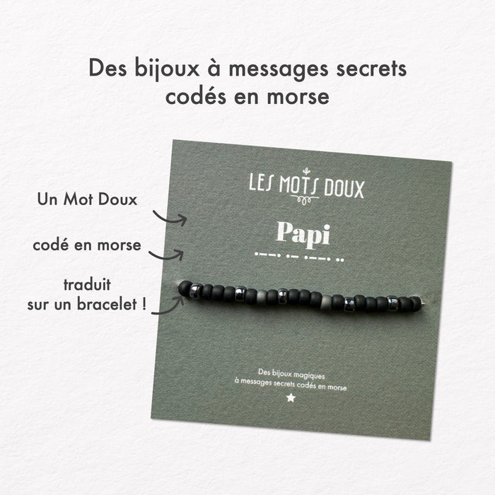 Bracelet homme code morse : Papi