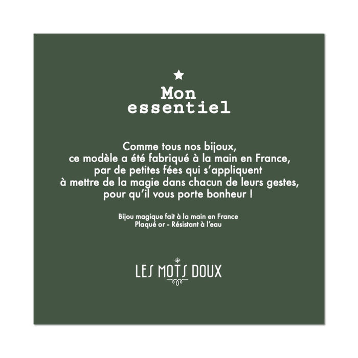 Bracelet "Mon essentiel" cordon kaki