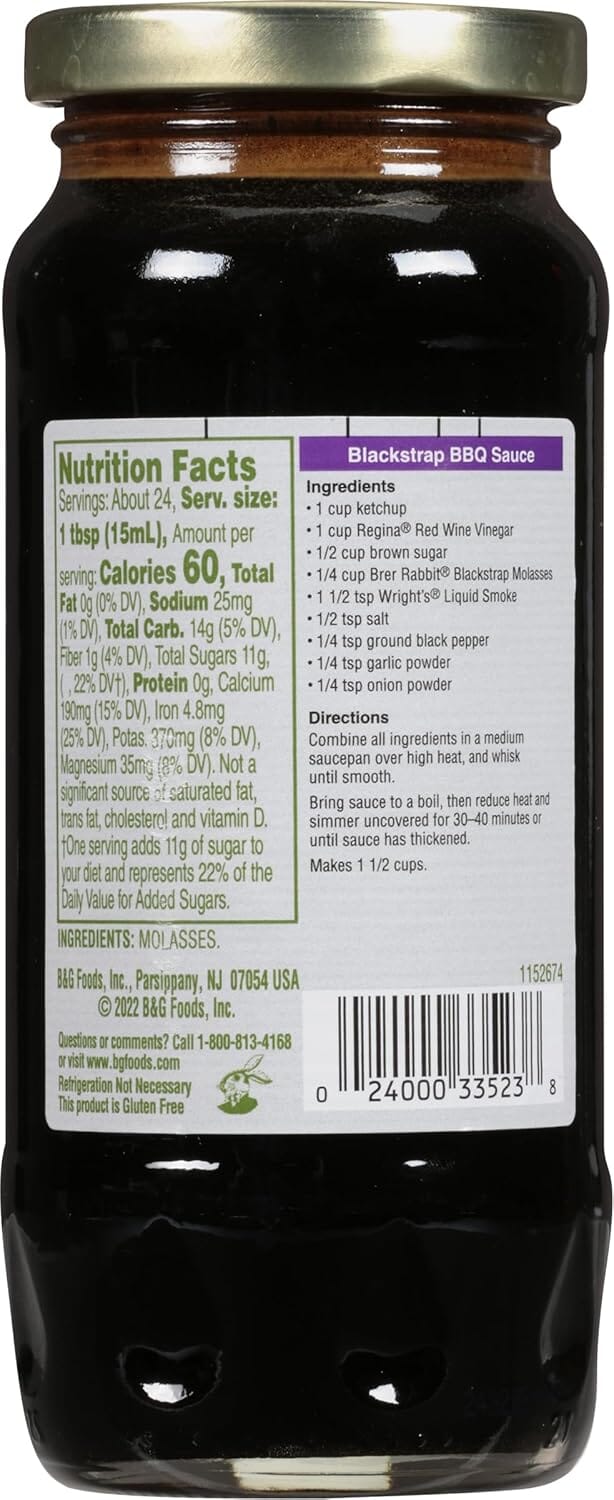Brer Rabbit Blackstrap Molasses – 12 oz (Pure, Rich & Unsulphured) Brer Rabbit