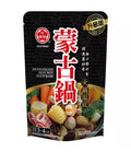 Packaging of Bull Head Mongolian Hot Pot Soup Base featuring images of vegetables and the brand's logo.