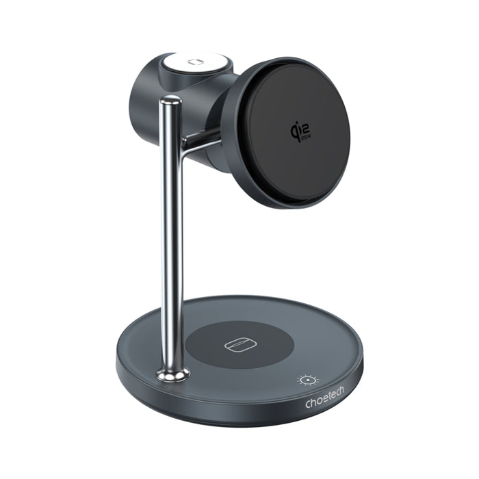 Choetech 3 in 1 Stand Wireless Charger Qi2.2 25W แท่นชาร์จไร้สาย Qi2.2 ชาร์จ iPhone, AirPods และ Apple Watch พร้อมกัน