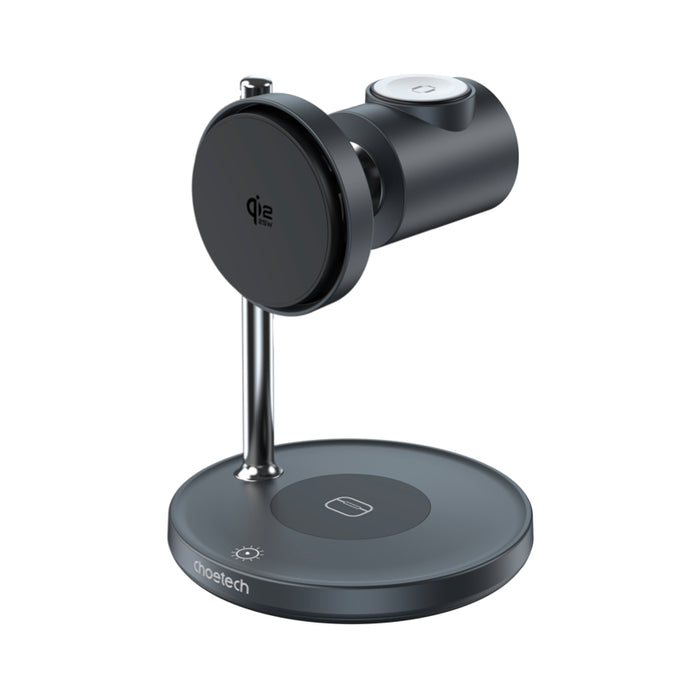 Choetech 3 in 1 Stand Wireless Charger Qi2.2 25W แท่นชาร์จไร้สาย Qi2.2 ชาร์จ iPhone, AirPods และ Apple Watch พร้อมกัน