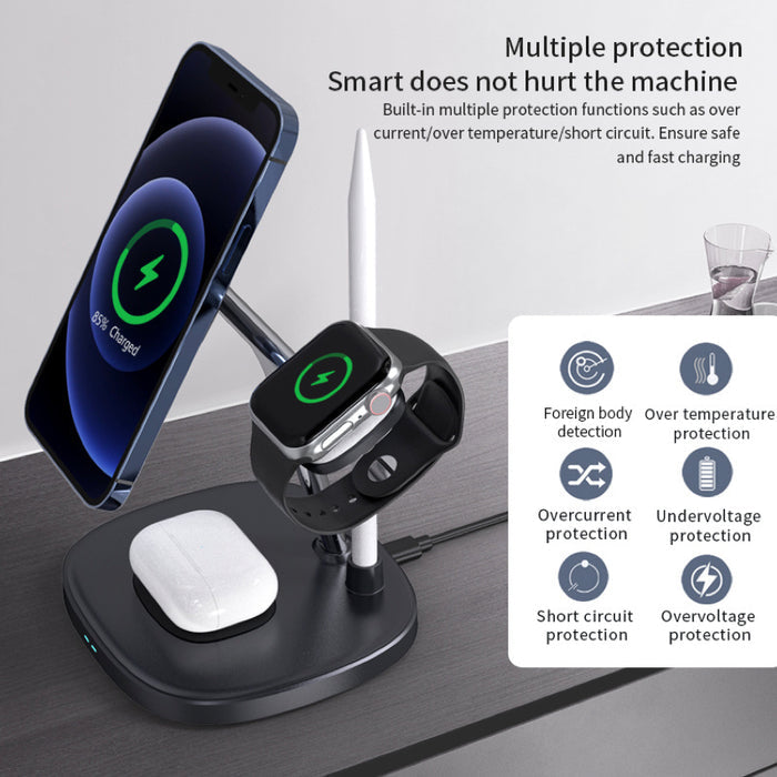 แท่นชาร์จไร้สาย Choetech 4 in 1 wireless charger ขนาด 10 วัตต์ สี Black