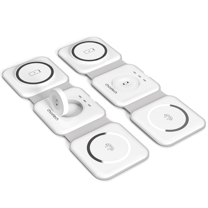 แท่นชาร์จไร้สาย Choetech แบบ 3 in 1 15 วัตต์ สี White