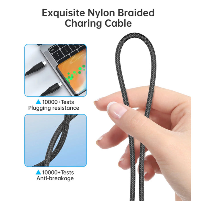 สายชาร์จ Choetech Magnetic Cable C to C 240W ความยาว 1.8 เมตร สี Black