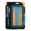 Classmate Octane Gel Pen (Blue) - Neon Series- Pack of 5