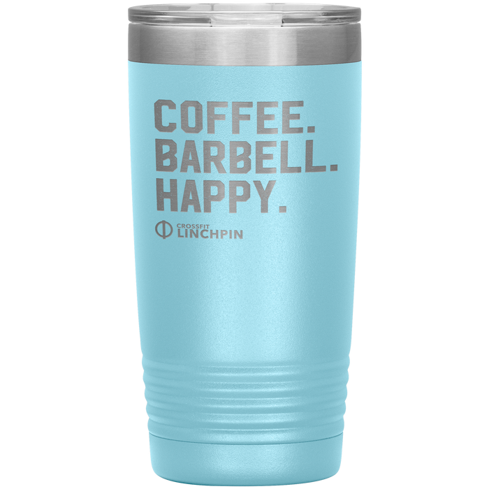 Coffee. Barbell. Happy. - 20oz Tumbler