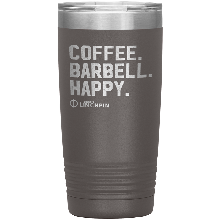 Coffee. Barbell. Happy. - 20oz Tumbler