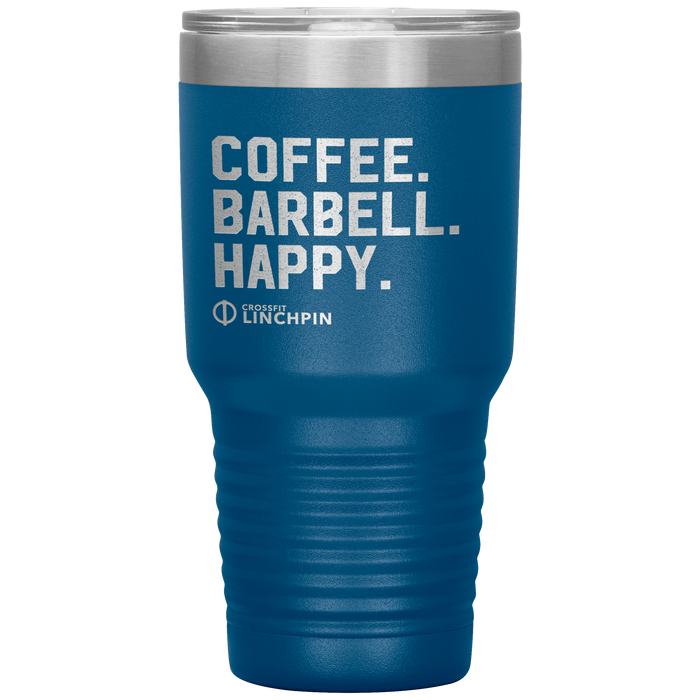 Coffee. Barbell. Happy. - 30oz Tumbler