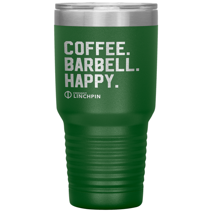 Coffee. Barbell. Happy. - 30oz Tumbler
