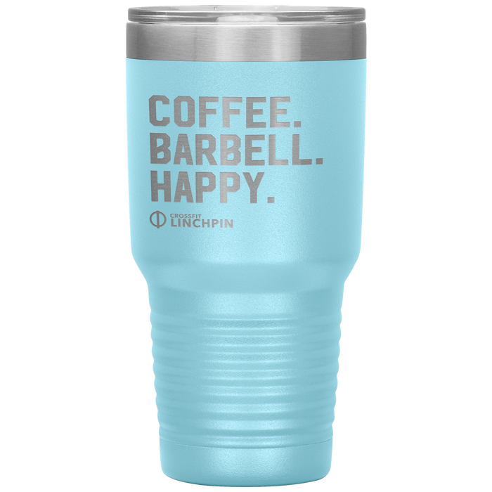 Coffee. Barbell. Happy. - 30oz Tumbler