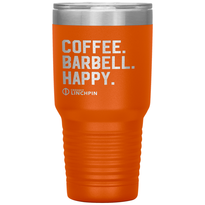 Coffee. Barbell. Happy. - 30oz Tumbler