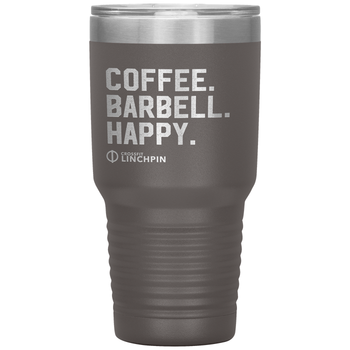 Coffee. Barbell. Happy. - 30oz Tumbler