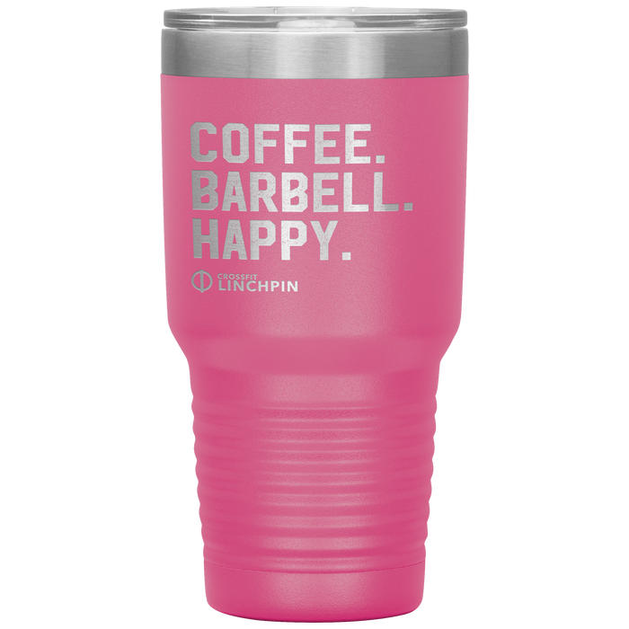 Coffee. Barbell. Happy. - 30oz Tumbler