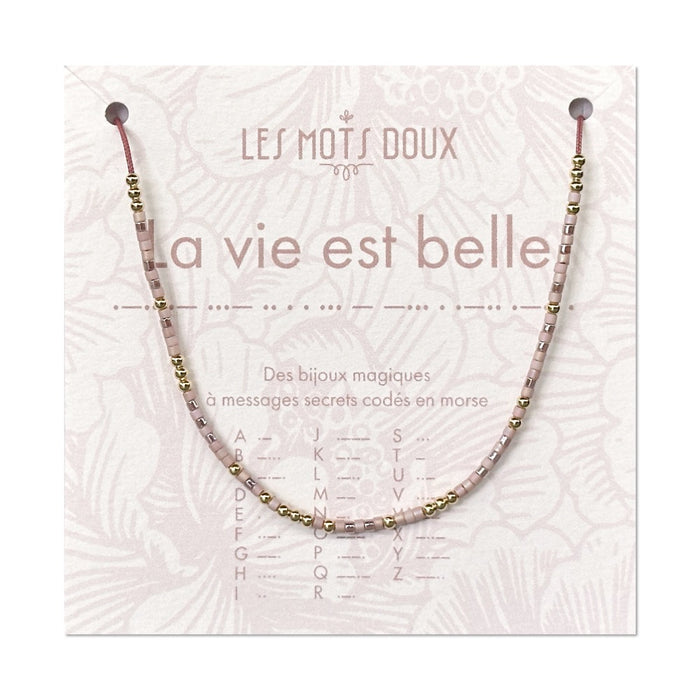 Collier Code Morse : La vie est belle