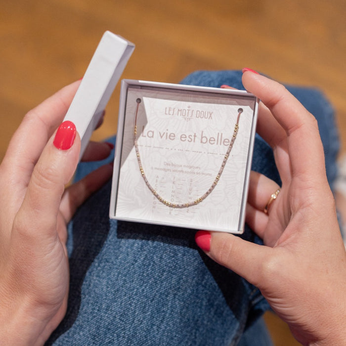 Collier Code Morse : La vie est belle