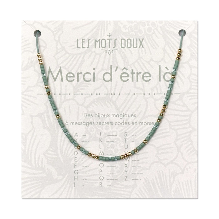 Collier Code Morse : Merci d'être là