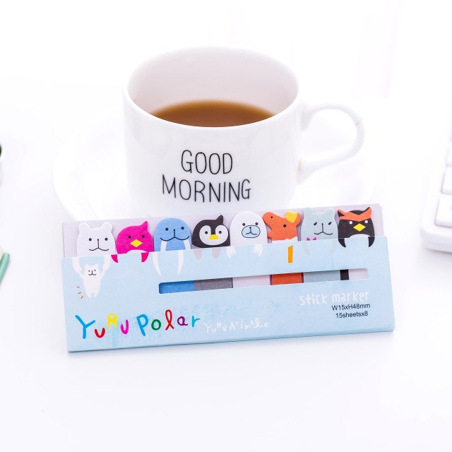 Creative Cute Animal Sticky Paper Bookmark - Chirukaanuka