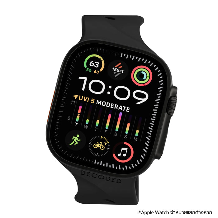 สายนาฬิกา Decoded Silicone Ares Splice for Apple Watch 38/40/41/42 mm - Black
