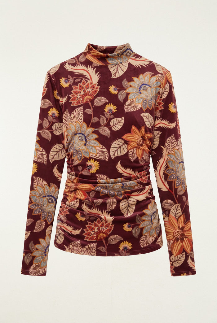 Delhi Floral Velvet Jersey Blouse