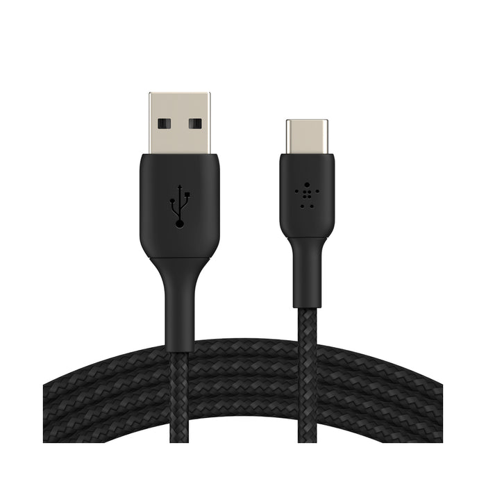 สายเคเบิล Double Nylon Braided Sync and Charge USB-A to C ขนาด 15 วัตต์