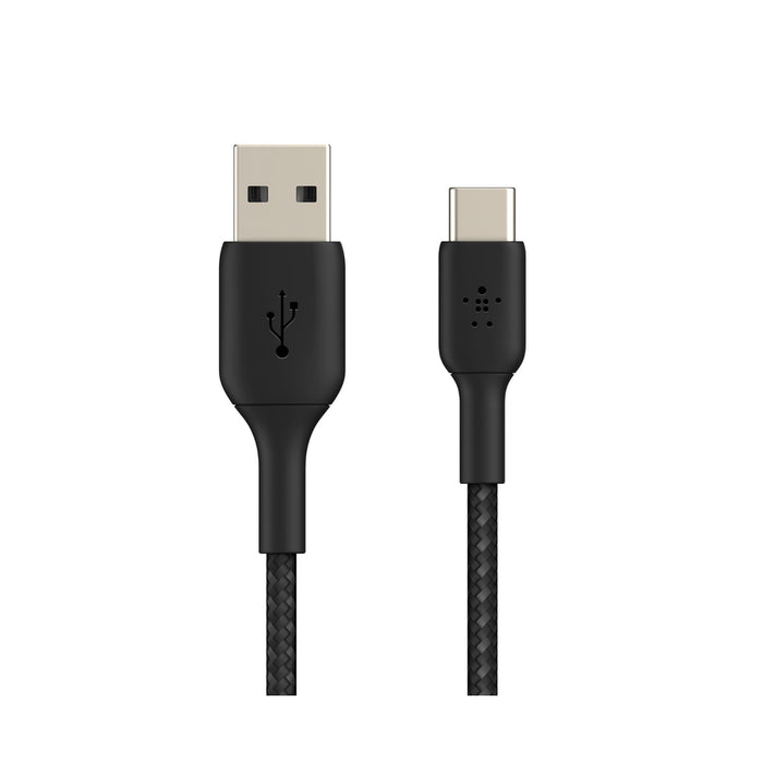 สายเคเบิล Double Nylon Braided Sync and Charge USB-A to C ขนาด 15 วัตต์
