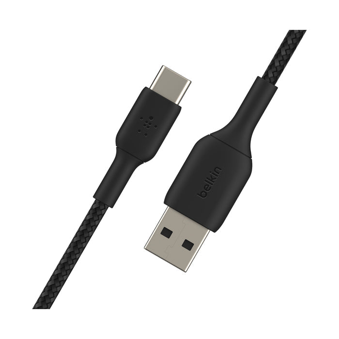 สายเคเบิล Double Nylon Braided Sync and Charge USB-A to C ขนาด 15 วัตต์