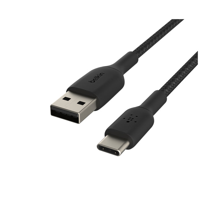 สายเคเบิล Double Nylon Braided Sync and Charge USB-A to C ขนาด 15 วัตต์