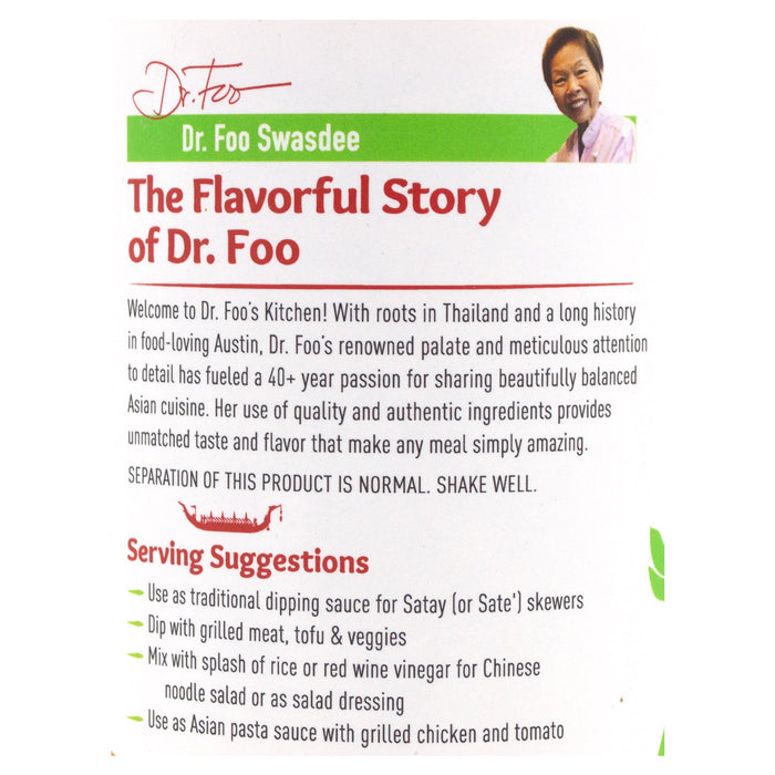Dr Foo's Kitchen Thai Peanut Cococut Sauce Dr Foo's Kitchen