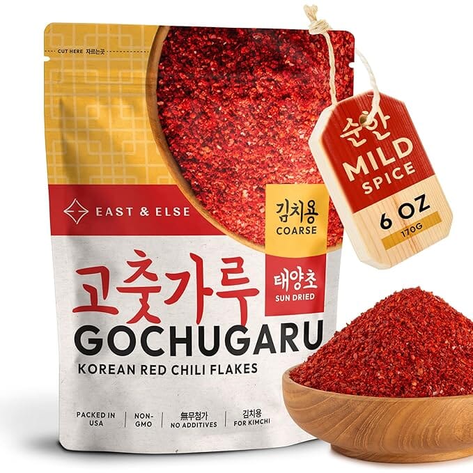 East & Else Gochugaru – Korean Red Chili Pepper Flakes (Coarse Grind), Premium Sun-Dried Chili for Kimchi & Cooking East and Else 6 Ounce