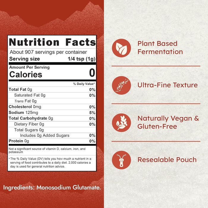 East and Else MSG (Monosodium Glutamate), Ultra-Fine Flavor Enhancer Powder, 2 LB Resealable Bag Snackathon Foods