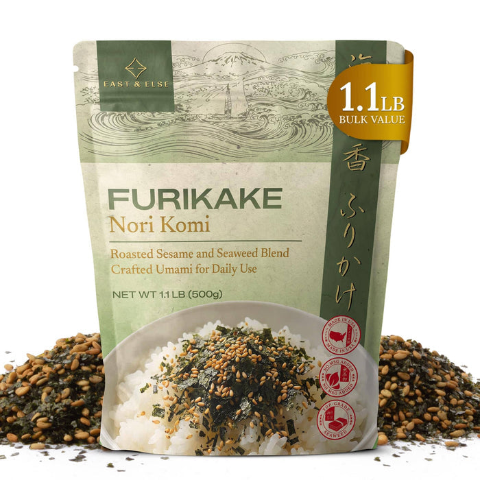 East and Else Nori Fumi Furikake, 1.1 lb (500g) Bulk Resealable Bag Snackathon Foods Nori 17.6 Ounce (Pack of 1)