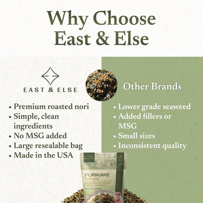 East and Else Nori Fumi Furikake, 1.1 lb (500g) Bulk Resealable Bag Snackathon Foods