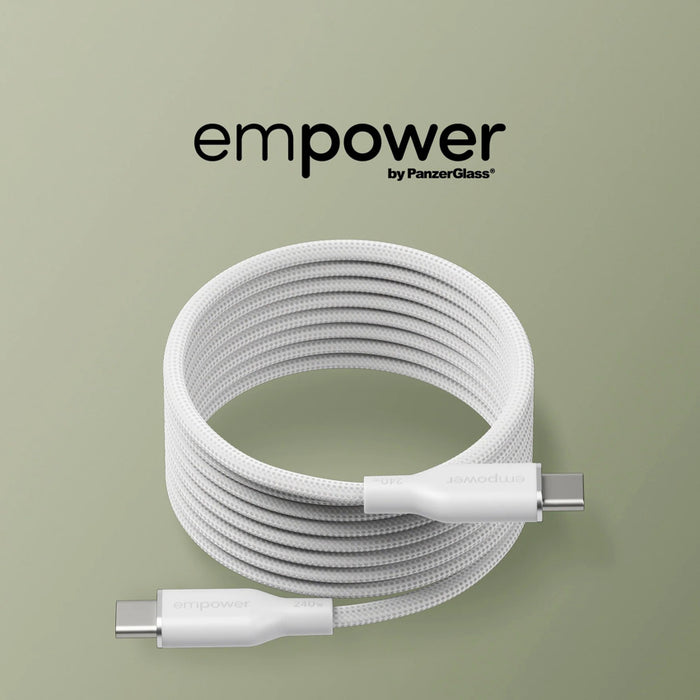 PanzerGlass Magnetic USB-C Cable 1.5M สี Silver White สำหรับมือถือ แท็บเล็ต และโน้ตบุ๊ก USB-C