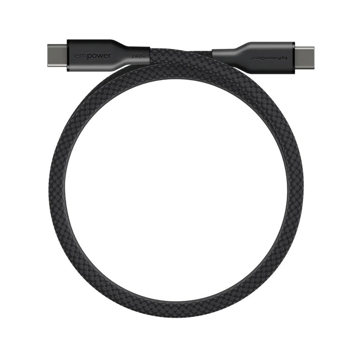 Cable Empower by PanzerGlass Magnetic C to C 240W 1.5M สี Space Black สายชาร์จ USB-C ดีไซน์แม่เหล็ก จัดเก็บง่าย รองรับชาร์จเร็ว 240W