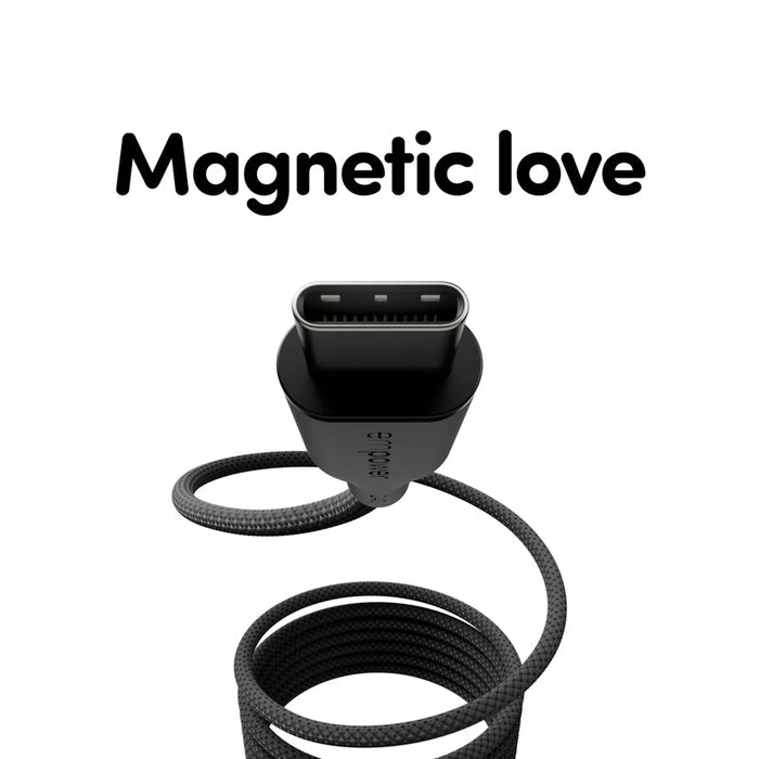 สายชาร์จเร็ว Empower by PanzerGlass รุ่น Magnetic สี Space Black รองรับ Power Delivery สูงสุด 240W