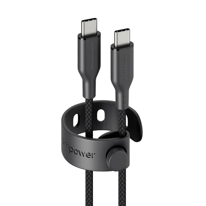 สายชาร์จ Empower by PanzerGlass Racing USB-C to USB-C Cable
 ความยาว 2 เมตร สี Space Black รองรับกำลังไฟสูงสุด 240W