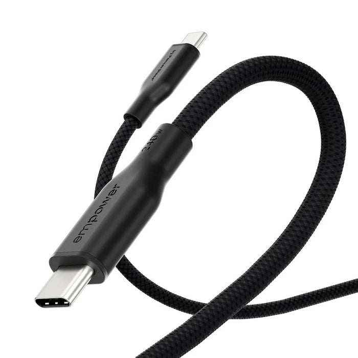 Empower Racing C to C Cable สี Space Black รองรับ Fast Charge 240W พร้อมสายถักแข็งแรง ทนทาน