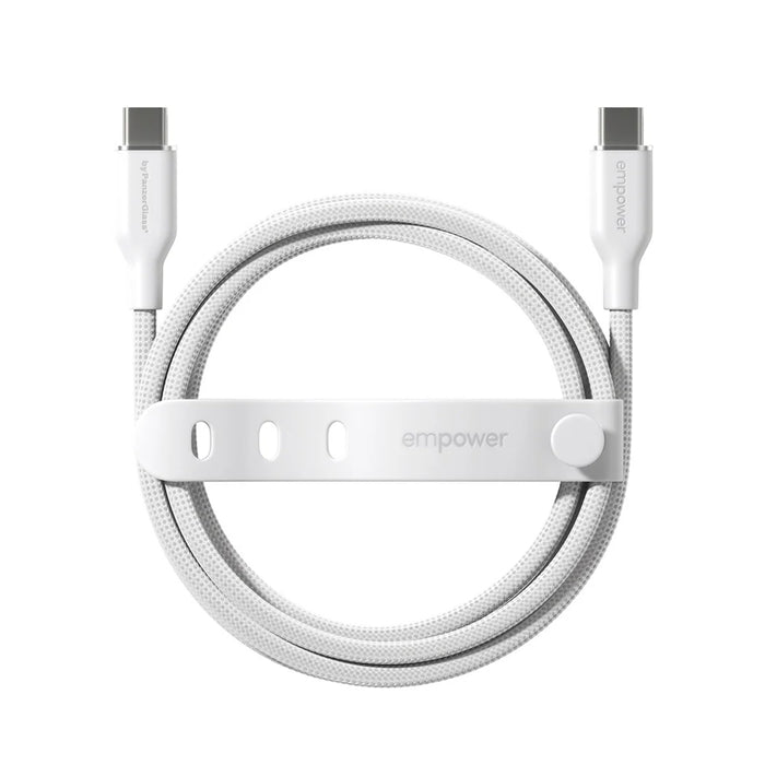 Empower by PanzerGlass Racing USB-C to USB-C Cable 60W 2M สี Silver White